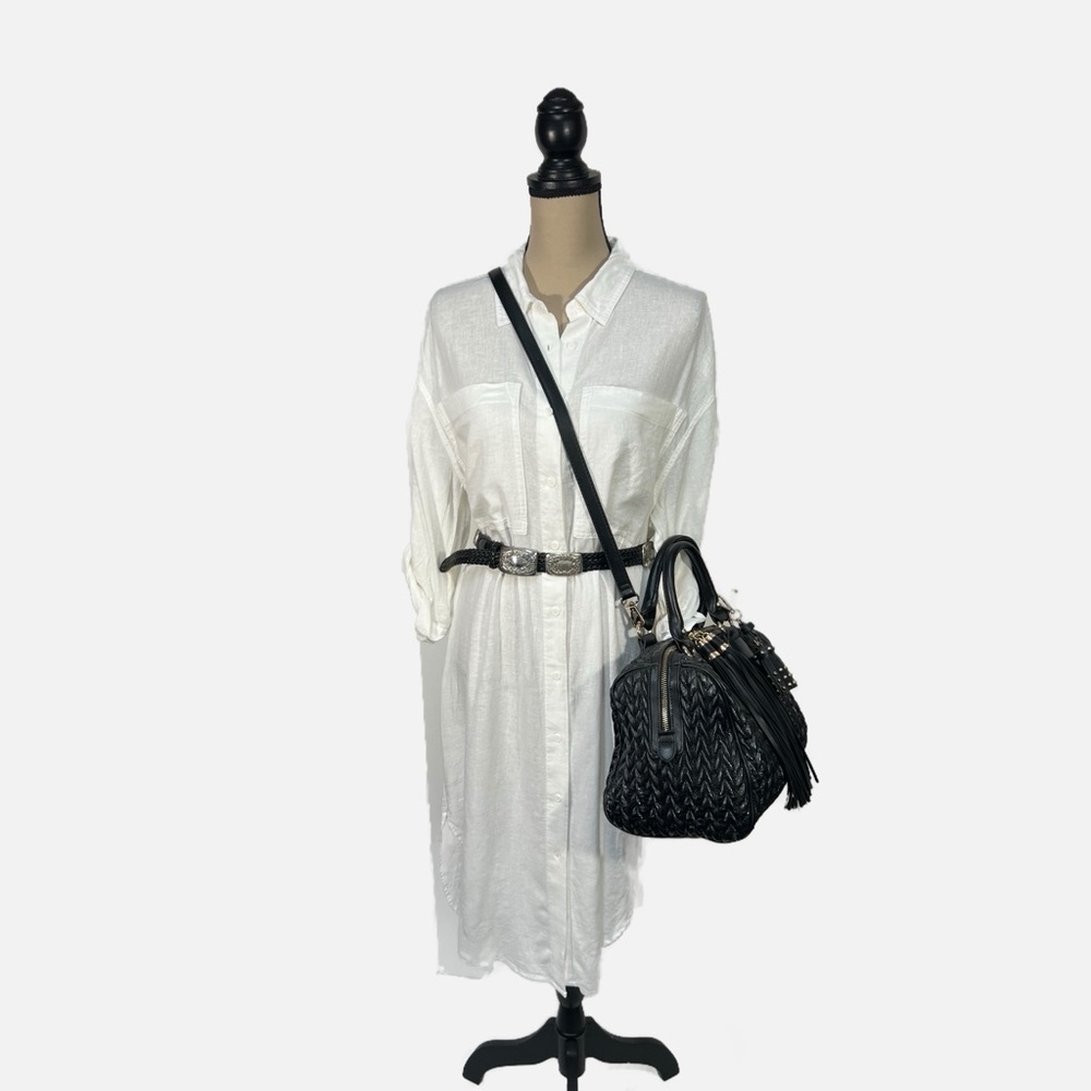 NWT Westbound Oversized Linen Blend Button Down White Shirt Dress Womens size S - Picture 6 of 10